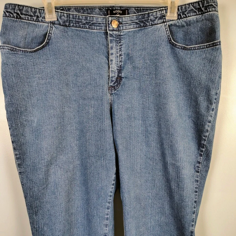 Riders by Lee Womens SZ 20W Capri Blue Denim Stretch Casual Normcore Comfort